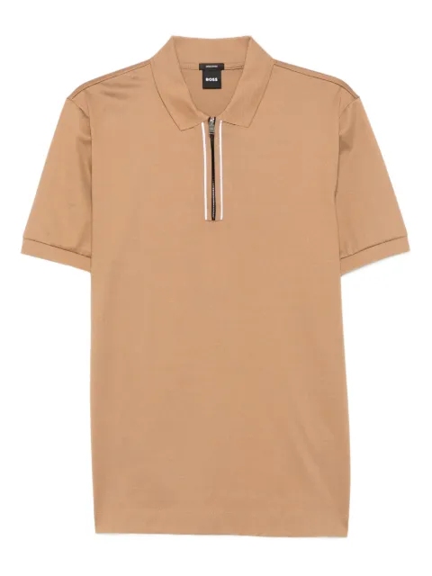 BOSS zip-front polo shirt Neutrals 50543880