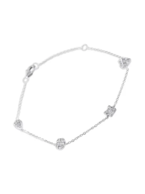 LB Exclusive 14K white gold Station diamond bracelet Silver BR10303W