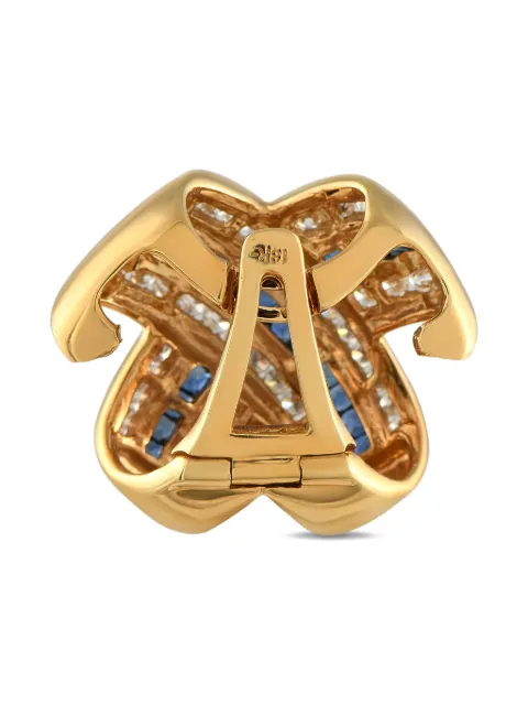 LB Exclusive 18K yellow gold crossover sapphire and diamond pendant Gold MF19061025