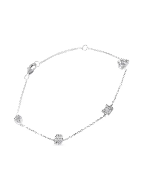LB Exclusive 14K white gold Station diamond bracelet Silver BR10377W