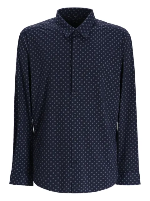 BOSS patterned long-sleeved shirt Blue 50545251