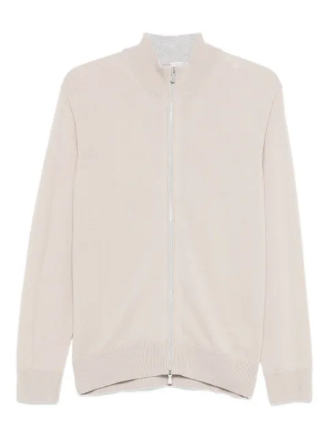Eleventy high-neck zip-up cardigan Neutrals L76MAGL19MAG0L013