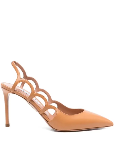 Aquazzura 90mm slingback cut-out pumps Neutrals EDLMIDL0CFV