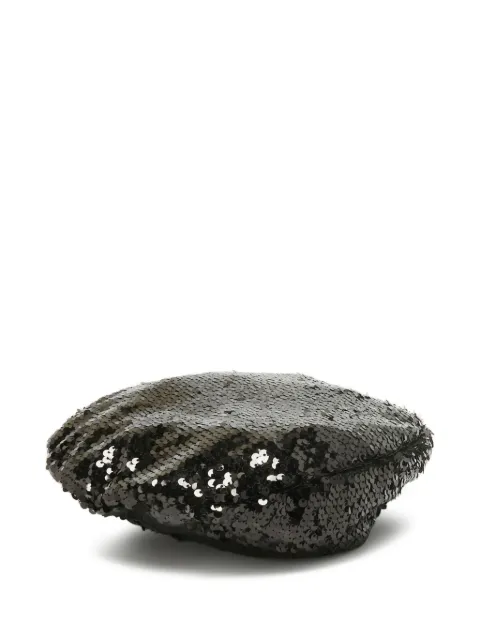 Eugen Dick sequined beret cap Black 1159379