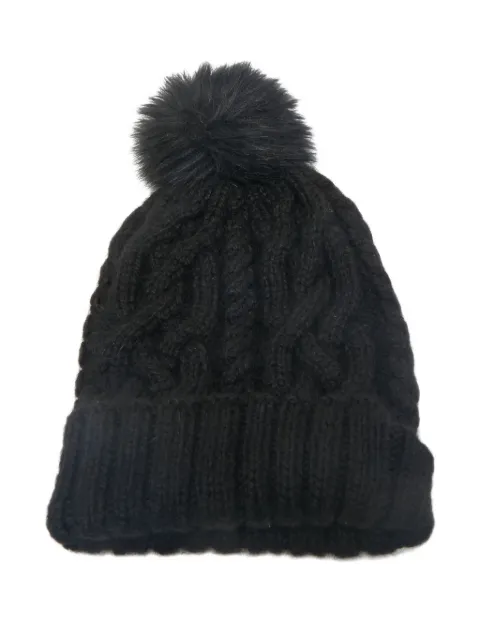 Eugen Dick pompom cable-knit beanie Black 1159417