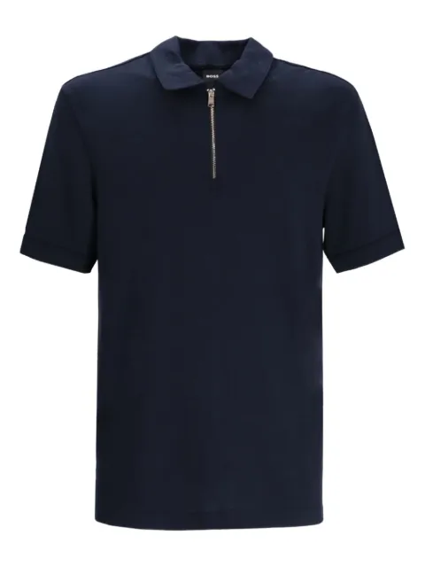 BOSS zip-neck polo shirt Blue 50544091