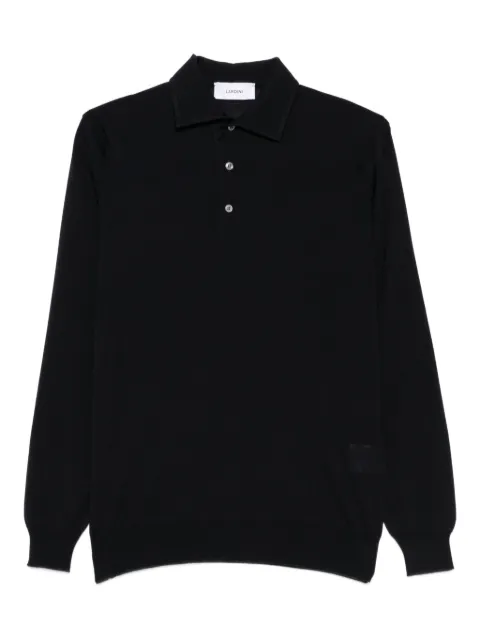 Lardini long-sleeve wool polo shirt Blue CNLPML61CN64021