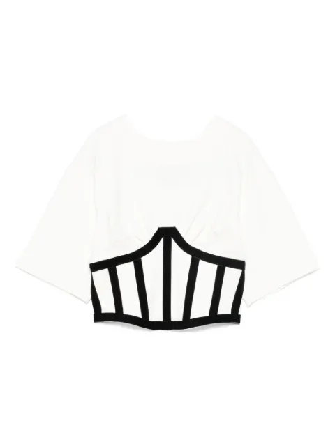 HAMZA Marsilia corset-detail top White MARSILIATOP