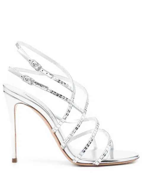 Casadei 80mm Starsway Cage crystal-embellished stiletto pumps Silver 1L400A1001T0535