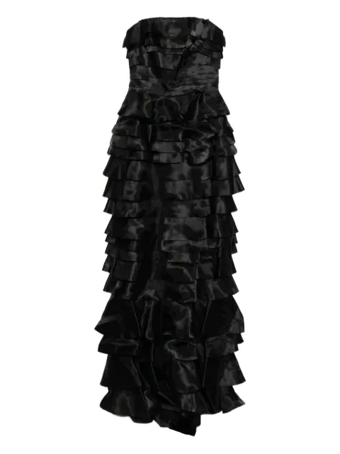 Saiid Kobeisy layered organza dress Black RTWSS2506