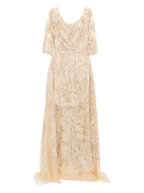 Saiid Kobeisy sequin-embroidered dress Neutrals RTWSS2542