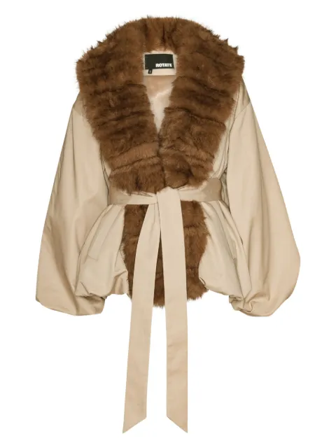 ROTATE BIRGER CHRISTENSEN faux-fur collar jacket Neutrals 115145532