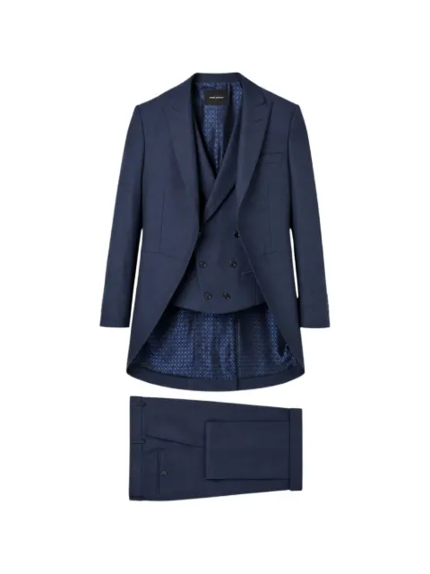 RAMON SANJURJO three-piece morning peak-lapels dinner suit Blue 8362806530NAVY
