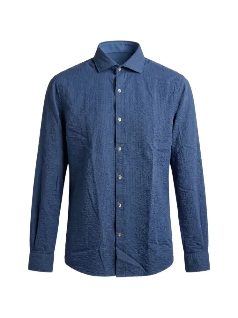 Alley Docks 963 seersucker long-sleeve shirt Blue AU25S02CAC601084SENAVYBLUE