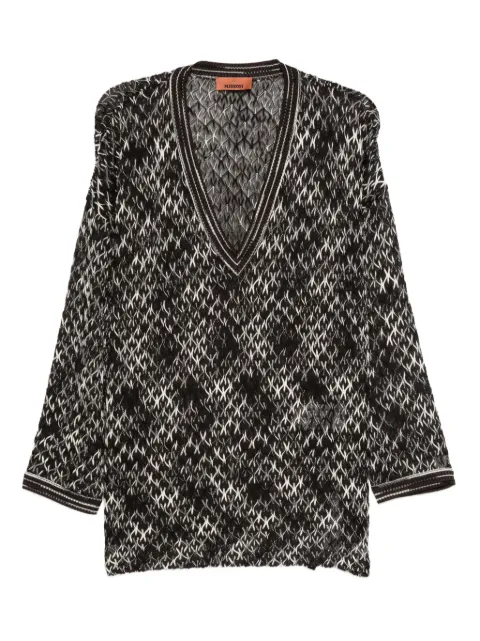 Missoni geometric-pattern V-neck sweater Brown DS25WN0DBR012N