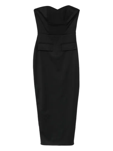 Vestiaire d'un Oiseau Libre strapless pocket dress Black WOOLMIDIDRESS