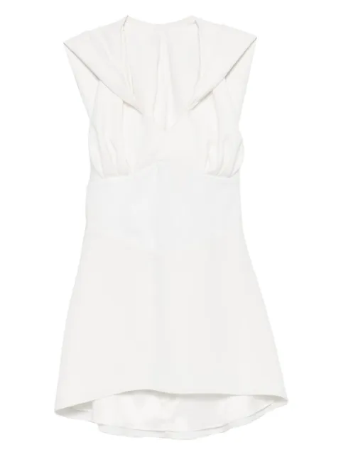 Vestiaire d'un Oiseau Libre sleeveless V-neck mini dress White HOODEDMINIDRESS