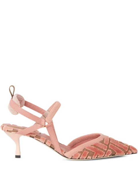 FENDI 55mm Colibri Lite FF-patterned slingback pumps Pink 8J8362AOTP