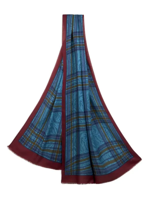 ETRO plaid scarf Blue MATA0038AKB52