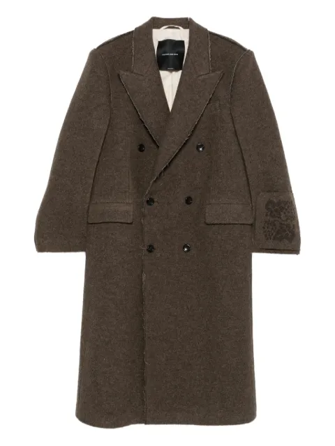 FEDERICO CINA double-breasted wool coat Brown FCCOCT0101RAWCUT
