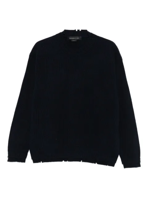 FEDERICO CINA round-neck wool sweater Blue FCCOKTP0101