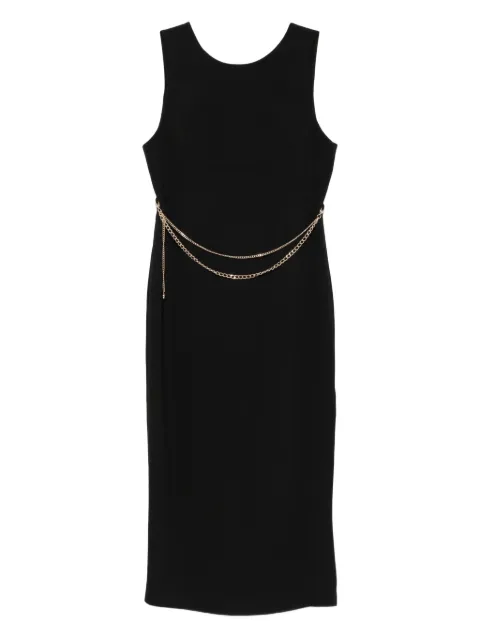 TWINSET chain-embellished sleeveless midi dress Black 252TP2300