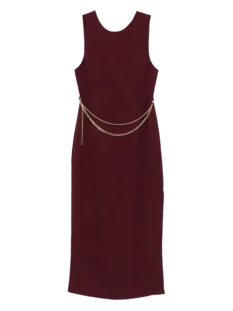 TWINSET chain-embellished sleeveless midi dress Red 252TP2300