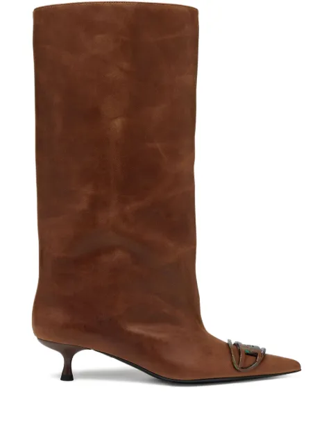 Diesel D-Venus Kb Tube leather boots Brown Y03799P7389