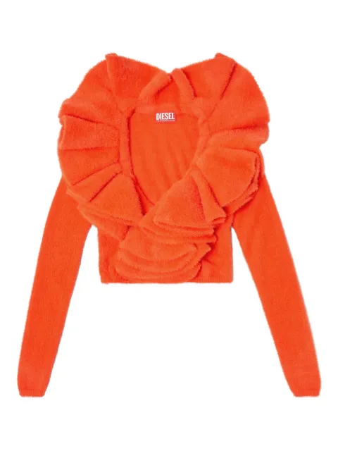 Diesel M-Inge plush ruffled cardigan Orange A214480CECX