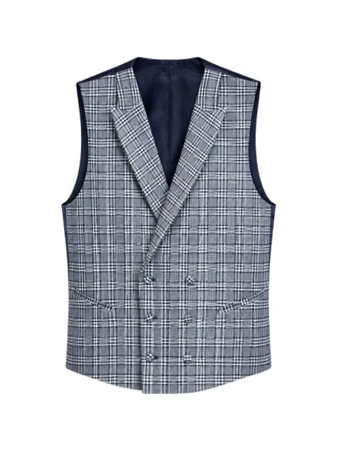 ETIEM TEXTIL S.L. check-pattern double-breasted waistcoat Blue 0217755502