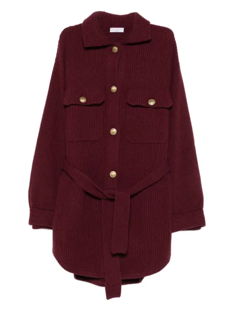 Brunello Cucinelli belted buttoned cardigan Red M16725116C9663