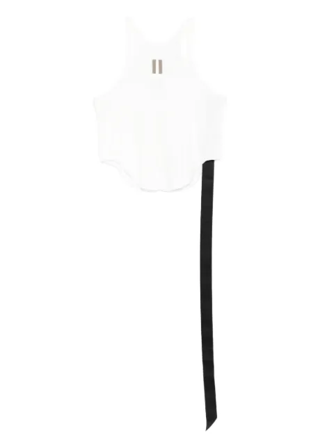 Rick Owens DRKSHDW raw-edge ribbon tank top White DS02E7100RN
