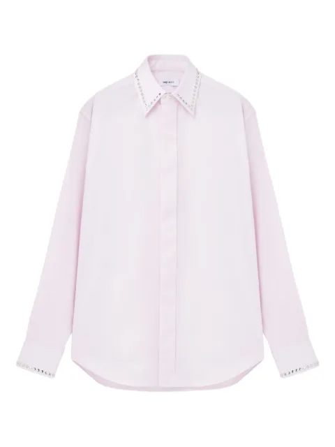 Alexander McQueen embellished-collar cotton shirt Pink 838507QNAAX5133