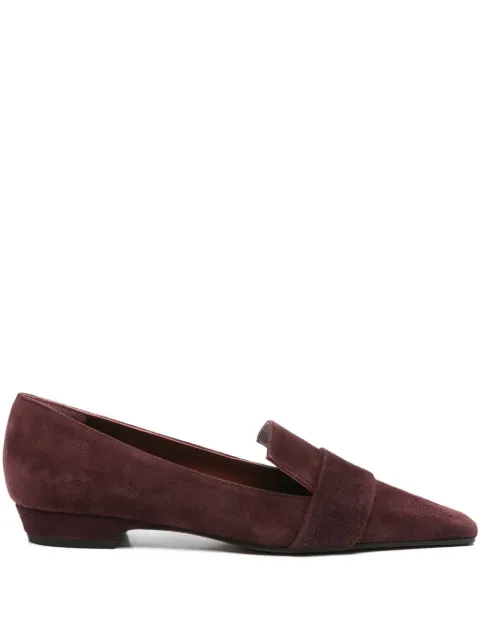 Roberto Festa suede square-toe loafers Red ROSEL