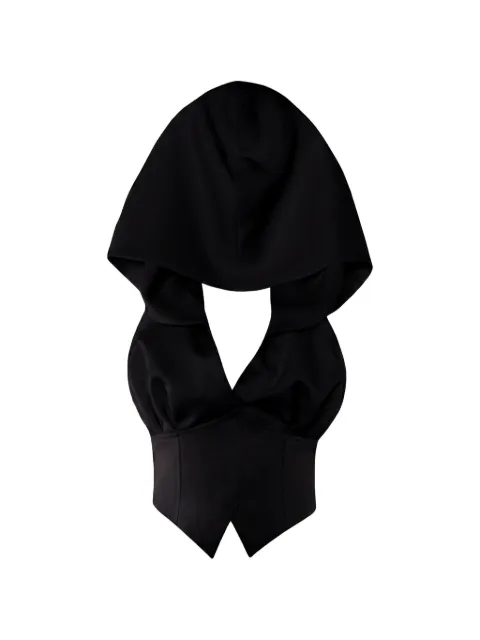 Vestiaire d'un Oiseau Libre corset-detail blouse Black HOODEDCORSETVEST