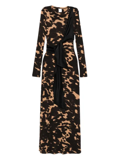 Nanushka long-sleeved tie-waist maxi dress Brown NW25FWDR21477