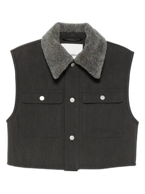 Nanushka contrast-collar utility gilet Grey NW25FWVS18694