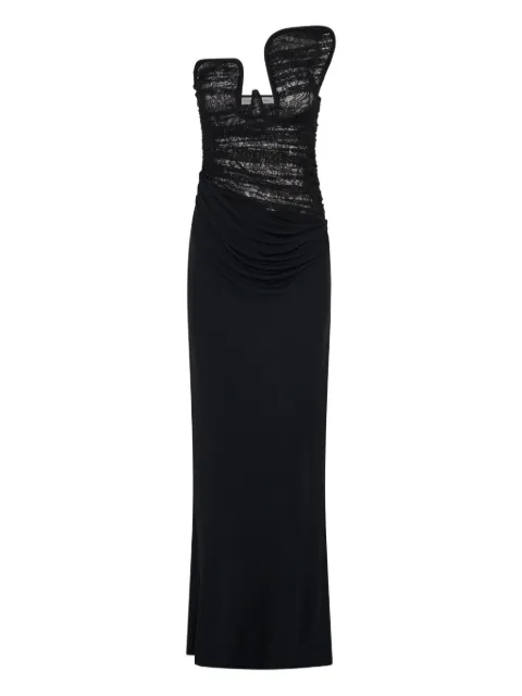 Christopher Esber Salacia lace-panelled maxi gown Black 25023411