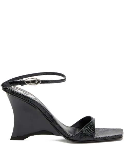 Diesel D-Amber wedge sandals Black Y03783P8660