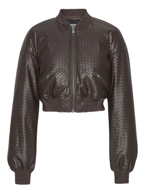 ROTATE BIRGER CHRISTENSEN cropped puffer bomber jacket Brown 1146052910
