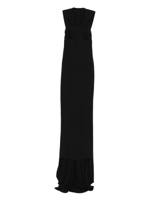 Vestiaire d'un Oiseau Libre hooded draped V-neck gown Black HOODEDGOWN