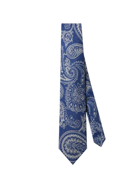 RAMON SANJURJO paisley-print pointed-tip tie Blue 3107314832BLUE