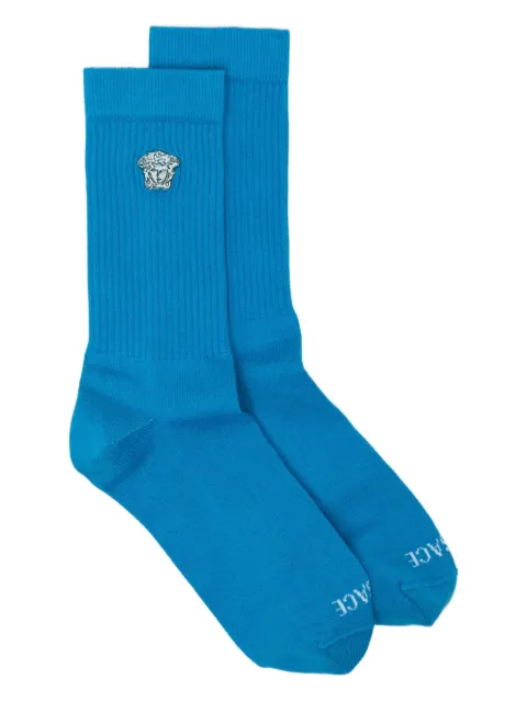 Versace Medusa-embroidered socks Blue 10088351A13105