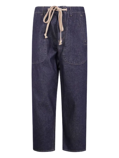 Uma Wang drawstring pocketed straight-leg jeans Blue UM3530