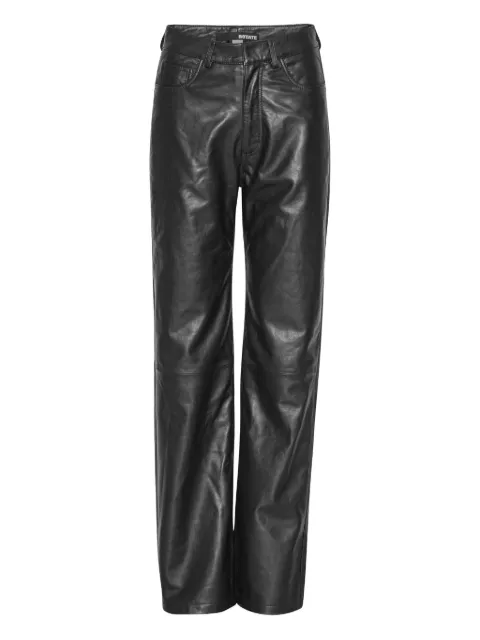 ROTATE BIRGER CHRISTENSEN straight leather trousers Grey 115191100