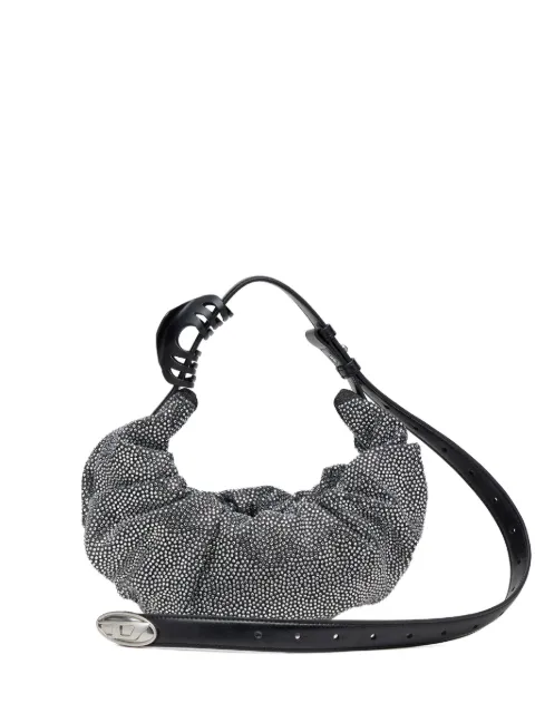 Diesel small Grab-D embellished scrunched shoulder bag Grey X10479P8641