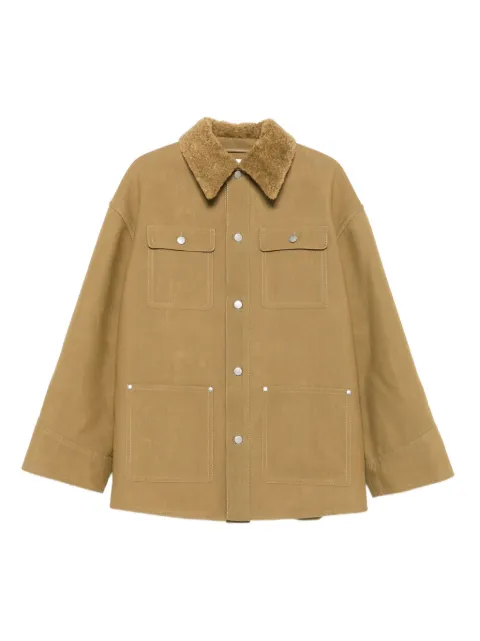 Nanushka faux-fur collar utility jacket Neutrals NW25FWJK18463
