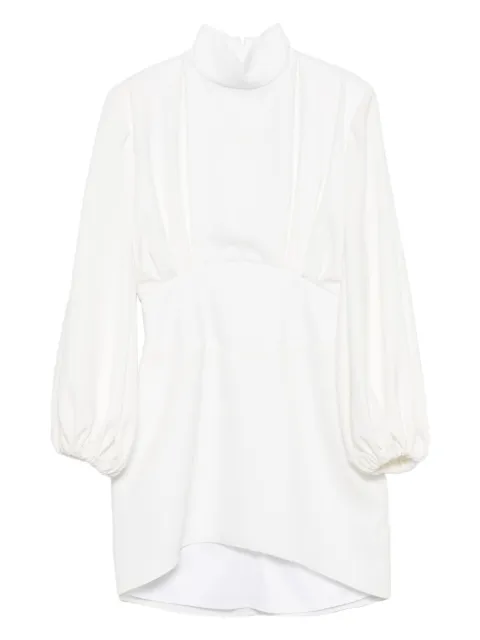Vestiaire d'un Oiseau Libre high-neck balloon-sleeve dress White EVESHORTDRESS