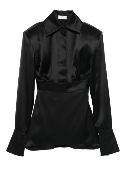 Vestiaire d'un Oiseau Libre shirt-collar mini dress Black SILKMINIDRESS