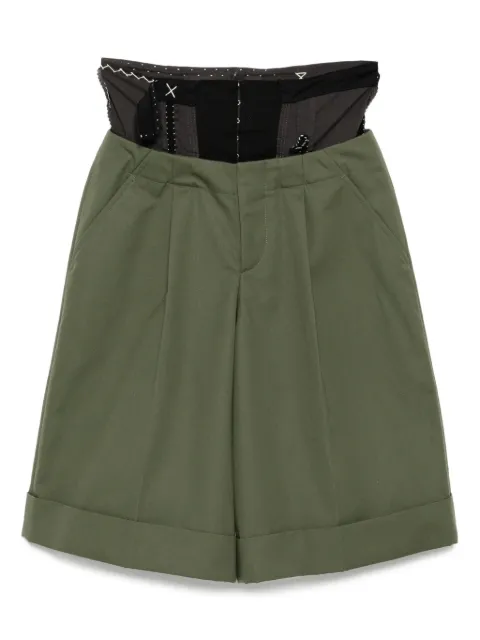 Kolor double-layered shorts Green 25WCLP02110
